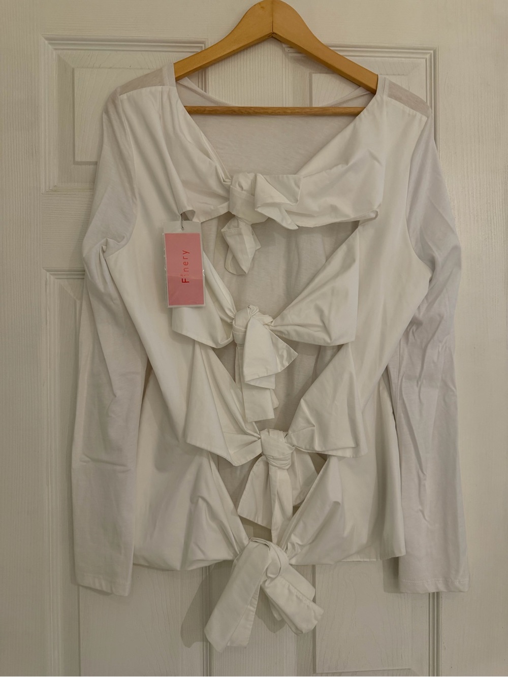 Finery Cotton Shirt with Bows going down the back- New!